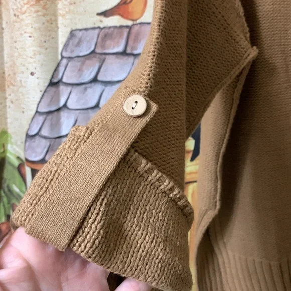 NWT brown sweater/3/4 sleeves with split sides - Picture 6 of 8